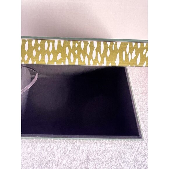 High Gloss Lucite Acrylic Green White Accessory Box Watercolor Spotted 9.75"L - Picture 10 of 16
